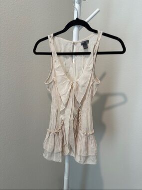 Poetry Cream Ruffle-Front Sleeveless Camisole
